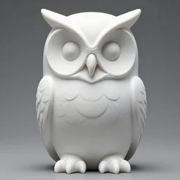symmetrical detailed sculpture of an owl, made of Duranium