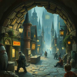 busy dwarven tunnel city metropolis hyper real painting by chiara bautista karl kopinski kim jung giu and weta studio, and lucasfilm and jesper ejsing and norman rockwell greg rutkowski frank frazzeta