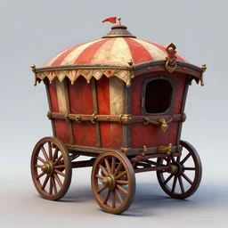 3d sculpt of a gypsy circus wagon, artstaton, heroes of the storm, digital illustration