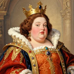 detailed portrait of a chubby queen | johfra bosschart | waist up
