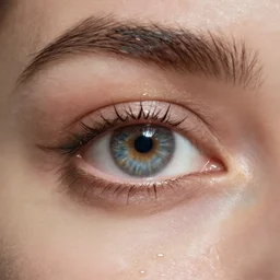 portrait of a stunningly beautiful eye, wet reflections