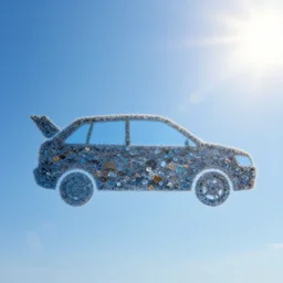 a plane in the shape of a car in sky