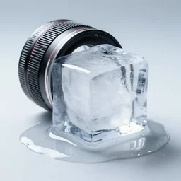 Melting ice cube, 200mm lens, studio photography, Ice, melting