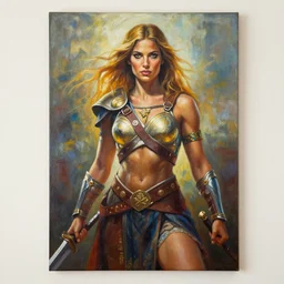 Amazon warrior goddess wallsize painting
