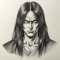 pencil sketch of chief keef, horror, by junji ito