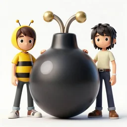 a cartoon bomb, beeple and james jean, aya takano color style, 4 k, super detailed, modern, 4 k, symmetrical