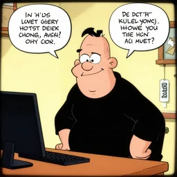 colbert in dilbert, comic in the style of scott adams