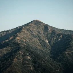 A mountain. Wide shot angle.