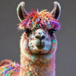 llama with dreadlocks, vibrant colors, by jarold Sng,  by artgerm, by Eddie Mendoza, by Peter mohrbacher, by tooth wu, unreal engine, octane render, cinematic light, high details, iridescent colors, dichroic, macro