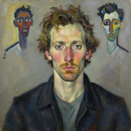 oilpainting portrait of tom waits, by lucian freud, by basquiat, by egon schiele