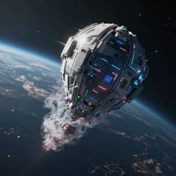a cyberpunk balloon warping into hyperspeed in space, digital art, dramatic, trending on artstation