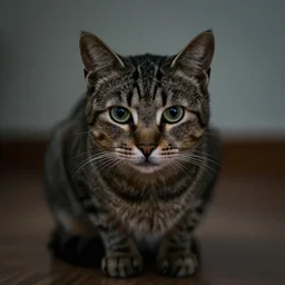photograph of a cat that knows too many secrets, mysterious, unsettling