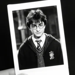 35mm photo of harry potter black and white