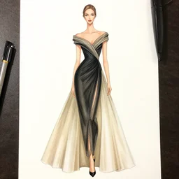 “ a couture fashion illustration for a rich elegant woman ”