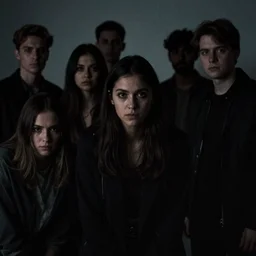 a group of individuals lurking in the shadows