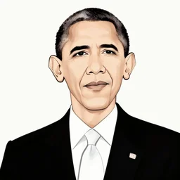 Minimalist line art of Barack Obama