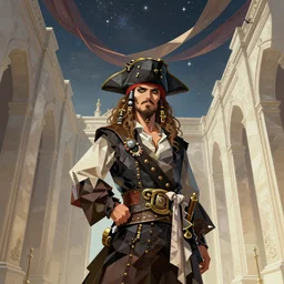 polygonal pirate co e with giant walls and skies showing the stars and hanging silk drapery, magnificent, close up, sharp focus, elegant, highly detailed, illustration, by jordan grimmer greg rutkowski wlop maya takamura, intricate, trending artstation, pixiv, digital art