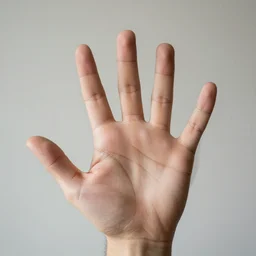 a human hand with 5 fingers