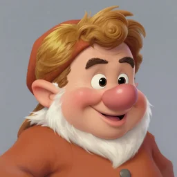 character design, matt damon in disney seven dwarves, by disney, concept art head macro shot