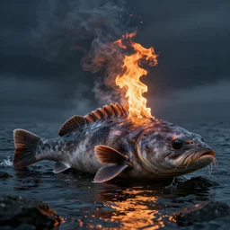 a arctophoca australis, with a offshore oil in his head, smoke, fire by tomer hanuka, john kenn mortensen, octane render, dramatic ilumination