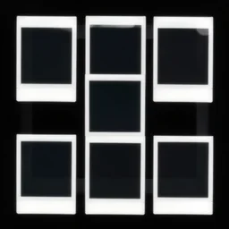 polaroid texture elements, black backgroung, png