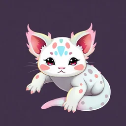 a cute axolotl cat hybrid, digital art