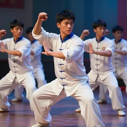 high school uniform dynamic tai chi master handsome features young man, attractive face, good looking, expert proportions, high details, colorful palette, masterpiece, james jean, ilya kuvshinov, loish, shintaro kago, ruan jia, volumetric shading illumination, ambient light