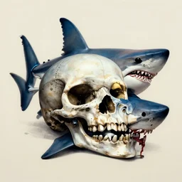 skull and shark by dave rapoza