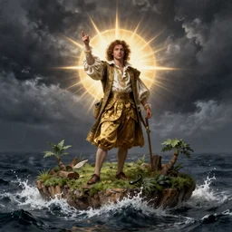 portrait of prospero on his island in a storm
