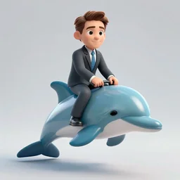Michael Scott riding a dolphin