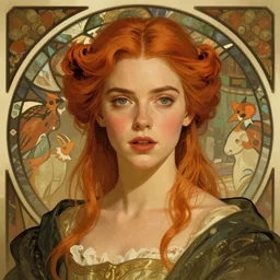 portrait of anya taylor-joy, 8k, rich vivid colors, cinematic lighting, illustration, french noveau, alphonse mucha, artstation