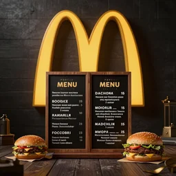 new menu item of a fake russian mcdonalds, promotional image