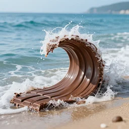 the ocean wave made from chocolate