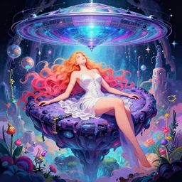utopia of bliss, illustration of a philosophical concept by james gurney, vaporwave, hyperdetailed crisp render, trending on artstation