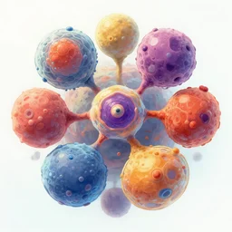 organoids, digital painting, colorful, trending on artstation