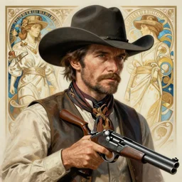 portrait of sam elliott, western, gunslinger, duster, fantasy, intricate, elegant, highly detailed, digital painting, artstation, concept art, sharp focus, illustration, art by artgerm and greg rutkowski and alphonse mucha
