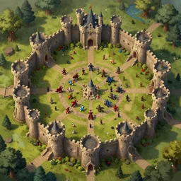 dnd roll20 fantasy inside of a castle battle map, rpg, tabletop role playing game, d&d, trending on artstation
