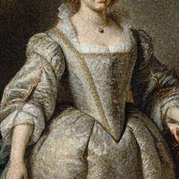 Detailed Baroque painting of Zarya from overwatch as an elegant noblewoman, brocade dress, hyperdetailed, intricate, soft lighting, big and strong |