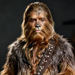 detailed realistic portrait medium shot nicholas cage as chewbakka star wars cinematic