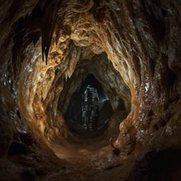 digital painting of a cave, the walls have a skinlike texture, biological, wet, slimy, realistic, octane render, atmospheric, cinematic, perfect composition, Sigma 85 mm f/1.4
