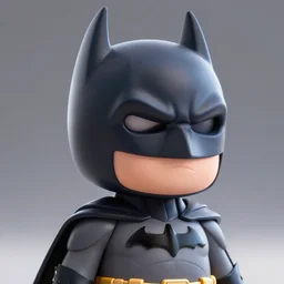 A ultra detailed render of a chibi style Batman with his mask biting and eating pizza,adorable, cute, Portrait Lighting, trending on ArtStation, octane render, cinema4d, Zbrush