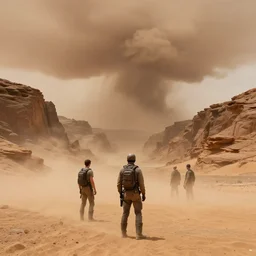 canyons of mars during a sandstorm. andreas achenbach, artgerm, mikko lagerstedt, zack snyder 3 8 4 0 x 2 1 6 0