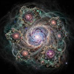 stunning hubble telescope mc escher painting of cerebral mandelbrot nebula, award winning, 4 k