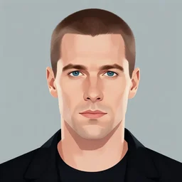 franklin booth illustration of a man with short hair, blue eyes in the matrix