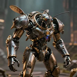 wasp, steampunk, mech, high details, cinematic, cinematic lights, octane Render, no blur, 8k, 35mm, cinematic shot