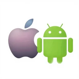 apple logo mixed with android logo