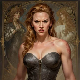 angry muscular scarlett johansson as riddick, d & d, fantasy, intricate, elegant, highly detailed, digital painting, artstation, concept art, smooth, sharp focus, illustration, art by artgerm and greg rutkowski and alphonse mucha