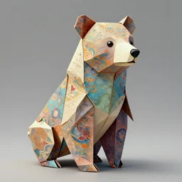 stunning origami bear, colorful, fantasy, intricate, elegant, highly detailed, digital painting, artstation, concept art, smooth, sharp focus, illustration, art by afshar petros and krenz cushart and artem demura and tony sandoval