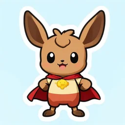 cute miss mascot riolu riolu riolu super hero sticker art, cronobreaker, beeple game icon