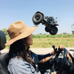 i was riding in my hat and my jeep flew off my head